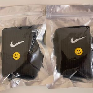 NWT Nike Socks With Smiley Patch